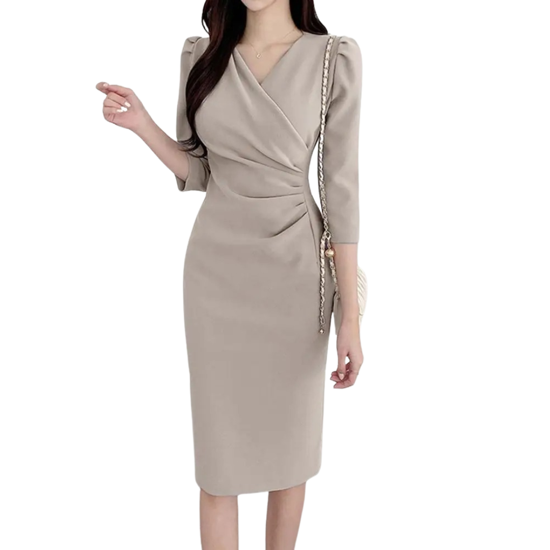 Naisten V-aukkoinen bodycon-kesämekko