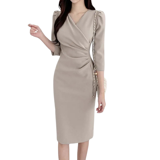 Naisten V-aukkoinen bodycon-kesämekko