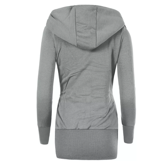 Naisten hupullinen fleece-takki