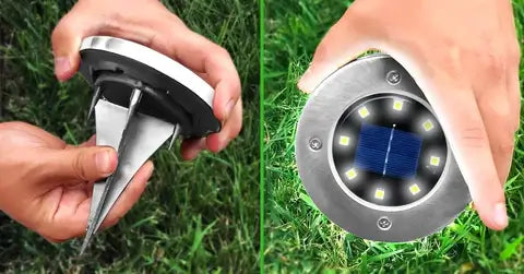 8 LED Ulkouima Solar Disk Valo