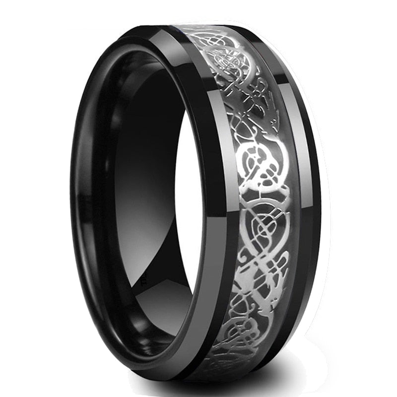 Hiilikuitu Celtic Dragon Ring