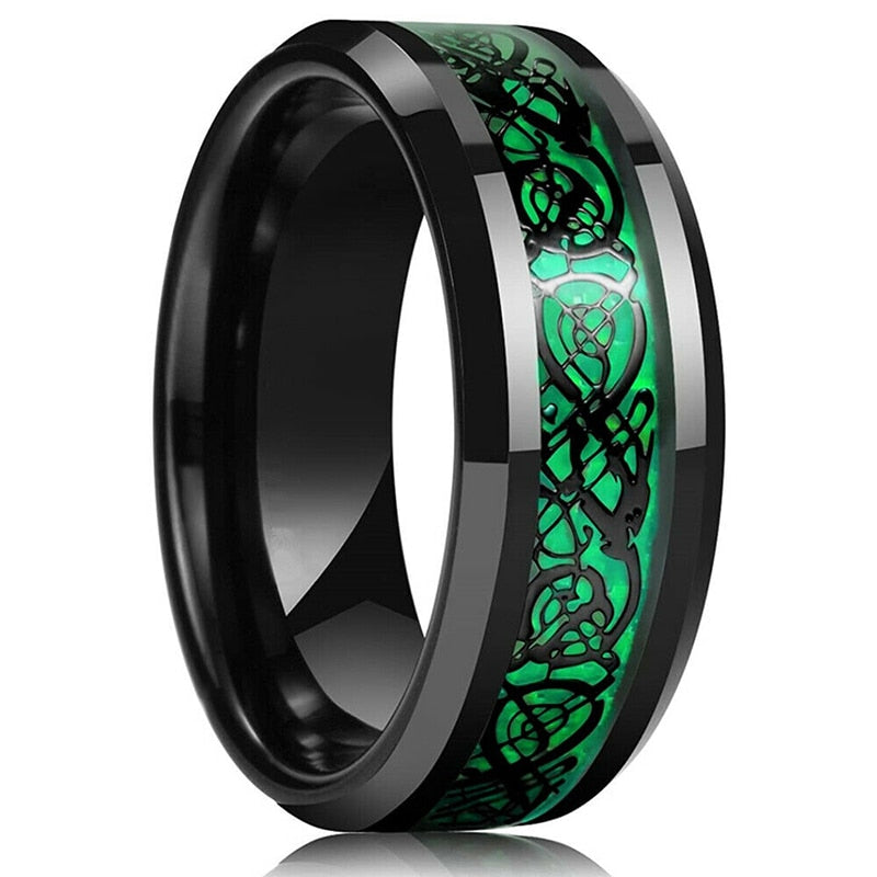 Hiilikuitu Celtic Dragon Ring