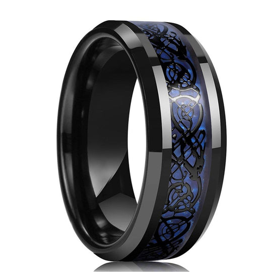 Hiilikuitu Celtic Dragon Ring