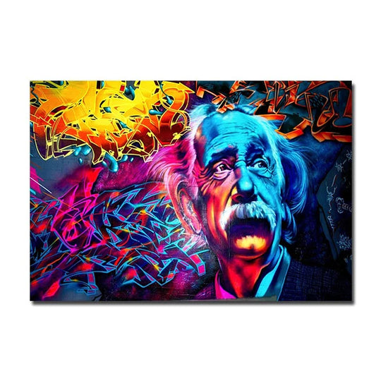 Einstein Graffiti kankaalle Wall Art