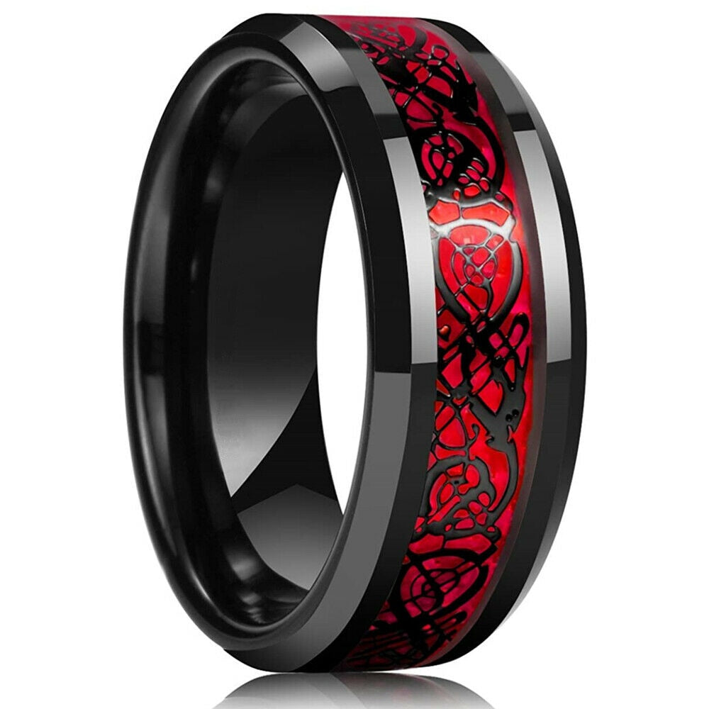 Hiilikuitu Celtic Dragon Ring