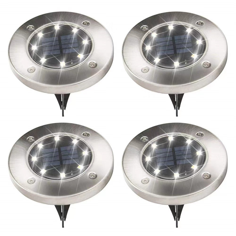 8 LED Ulkouima Solar Disk Valo