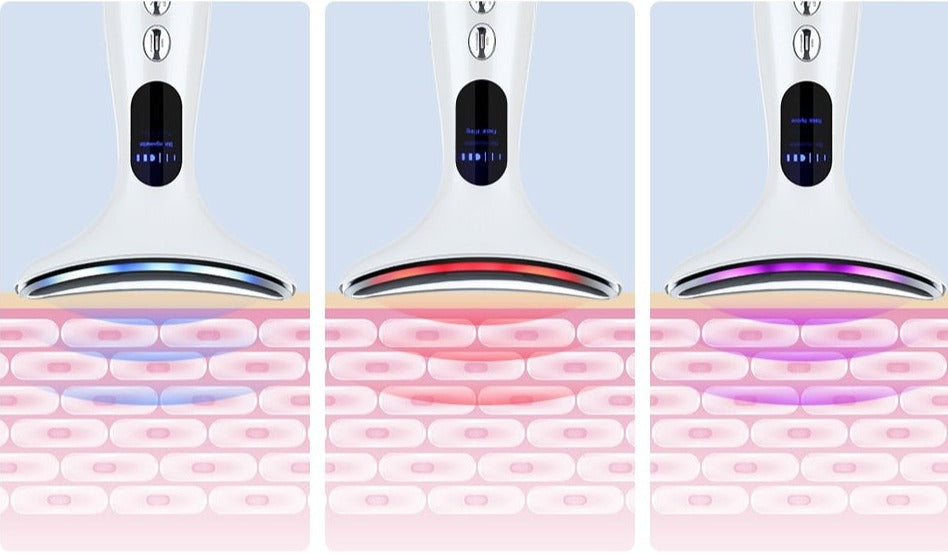Kasvojen ja kaulan mikrovirta LED-hierontalaite