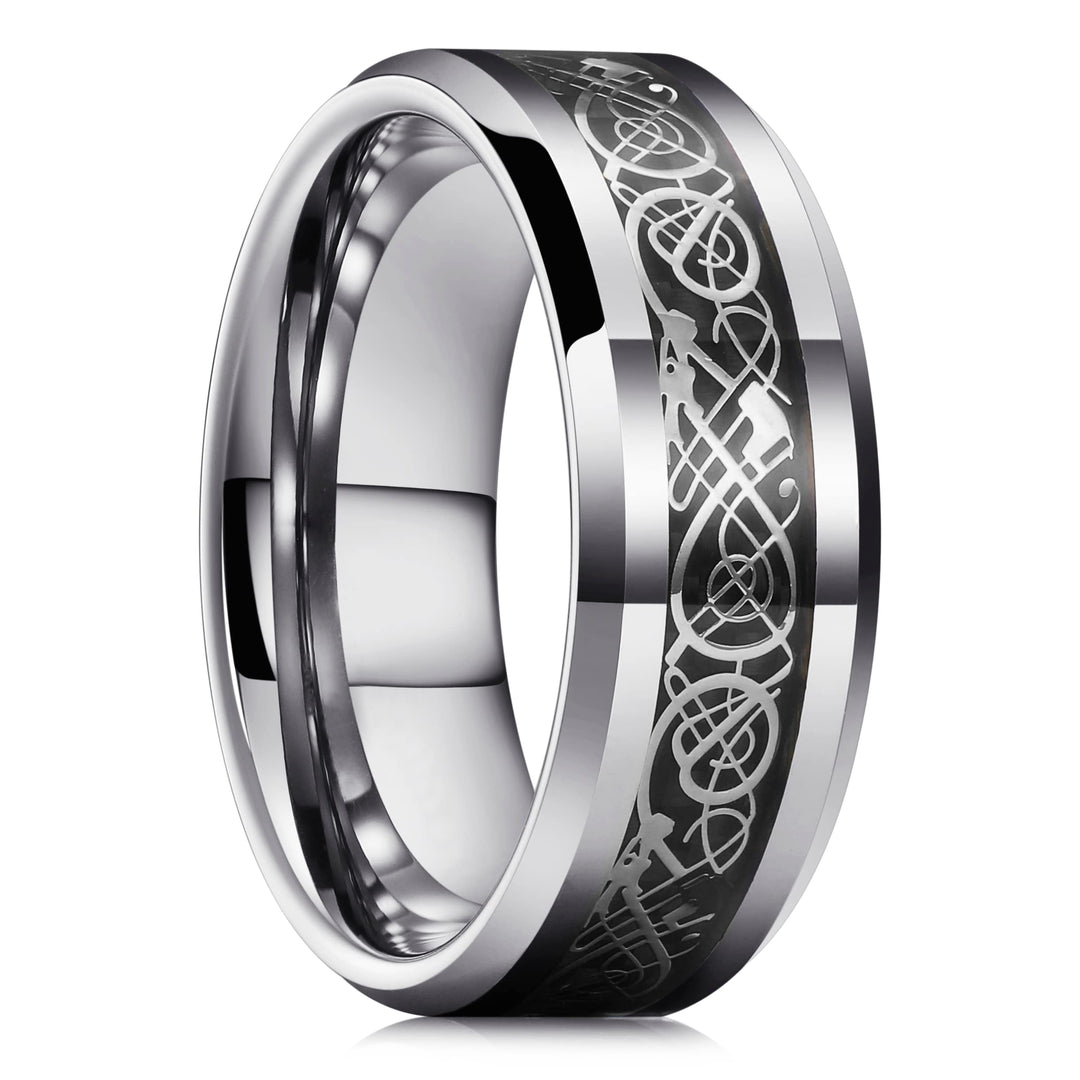 Hiilikuitu Celtic Dragon Ring