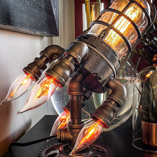 Steampunk Rocket lamppu