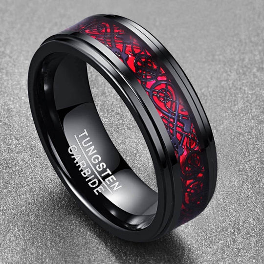 Hiilikuitu Celtic Dragon Ring