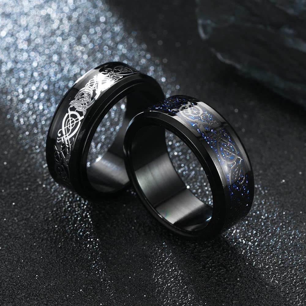 Hiilikuitu Celtic Dragon Ring