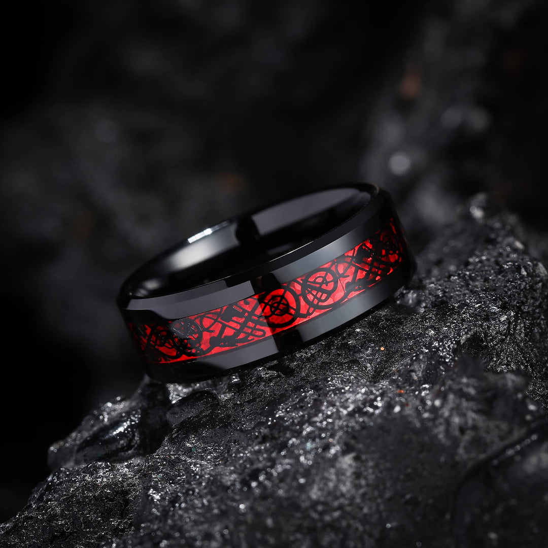 Hiilikuitu Celtic Dragon Ring