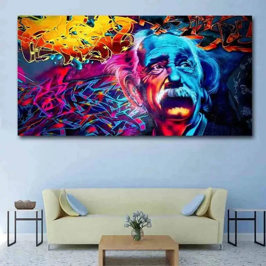 Einstein Graffiti kankaalle Wall Art