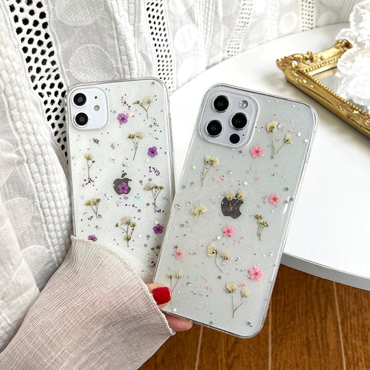 Puristetut kukat läpinäkyvä iPhone Case